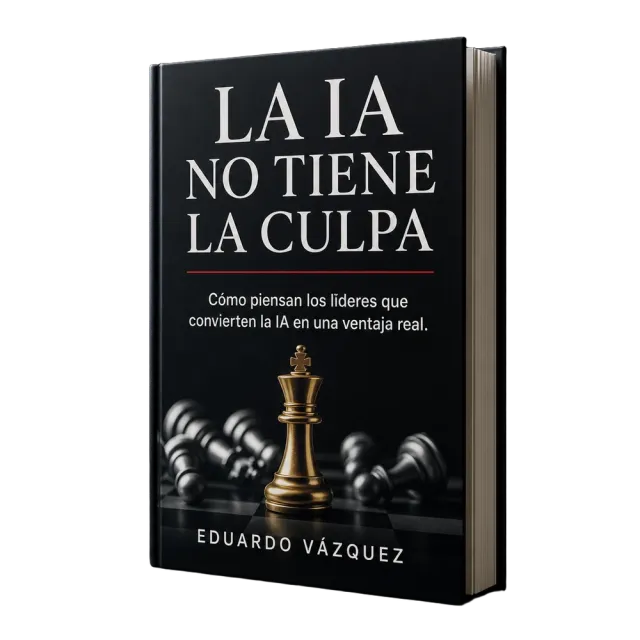 Portada del libro La IA no tiene la culpa de Eduardo Vázquez